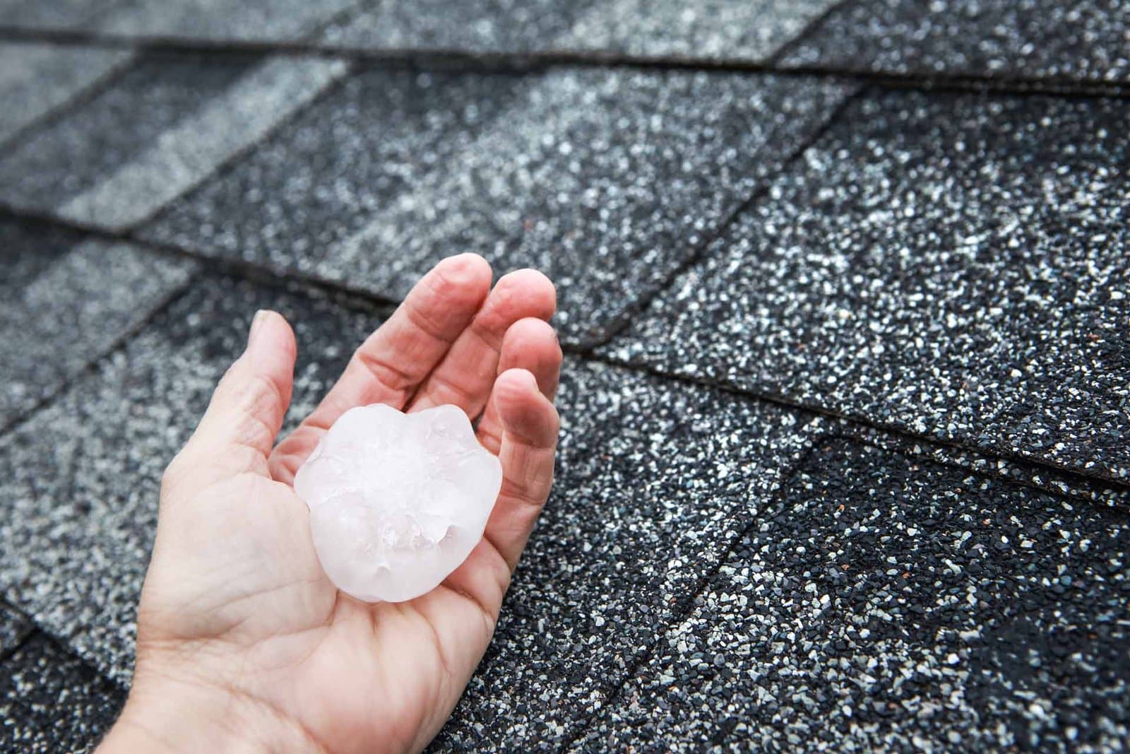 Hail damage inspection on a Minnesota roof